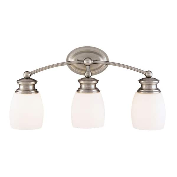 Illumine 3-Light Satin Nickel Sconce with Frosted Opal Glass