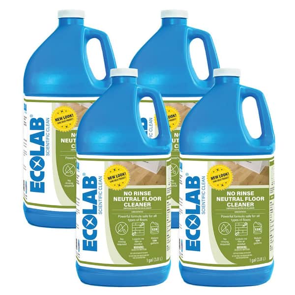 1 Gal. No Rinse Neutral Floor Concentrate Cleaner, Residue Free Formula for Tile, Vinyl, Hardwood and Laminate (4-Pack)