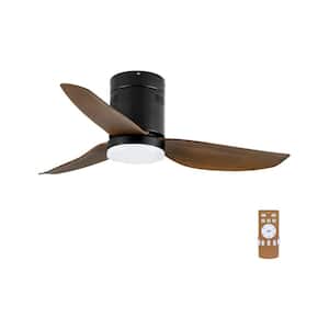 40 in. Brown 6-Seed Indoor Standard Ceiling Fan with LED, Timer and Remote Included
