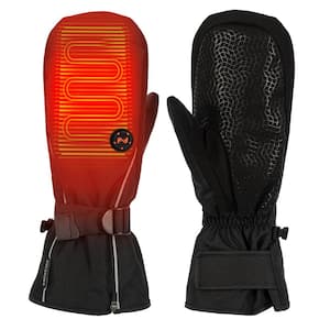 Unisex Extra Small Black Storm Heated Mitten, Heated Gloves with Two 7.4-Volt Lithium Ion Batteries and Charger