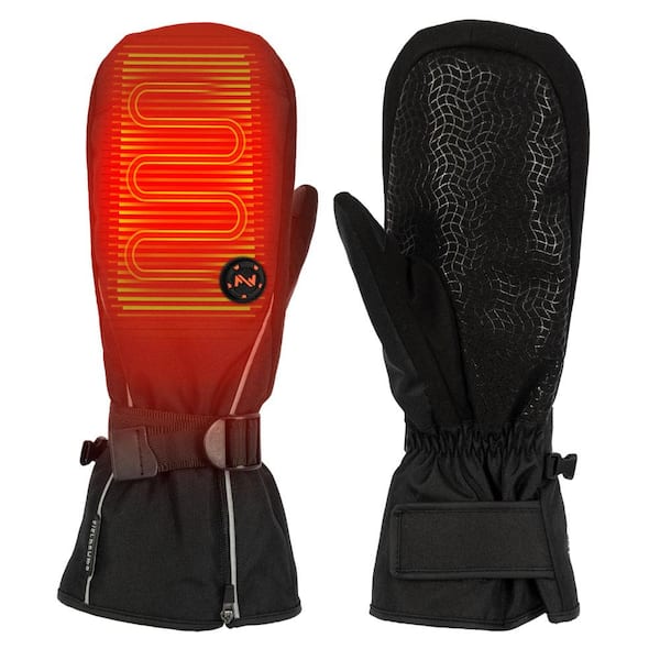 Unisex Extra Small Black Storm Heated Mitten, Heated Gloves with Two 7.4-Volt Lithium-Ion Batteries and Charger
