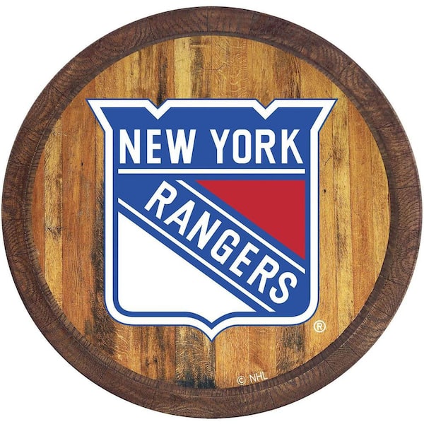 The Fan-Brand 20 in. New York Rangers "Faux" Barrel Plastic Decorative Sign