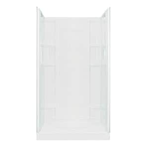 Ensemble 35-1/4 in. x 72-1/2 in. 2-Piece Direct-to-Stud Alcove Shower End Wall Set in White