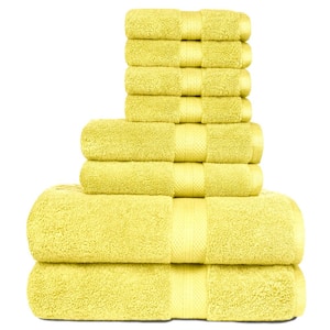 6pc Roman Super Soft Cotton Quick Dry Bath Towel Set Yellow - Madison Park