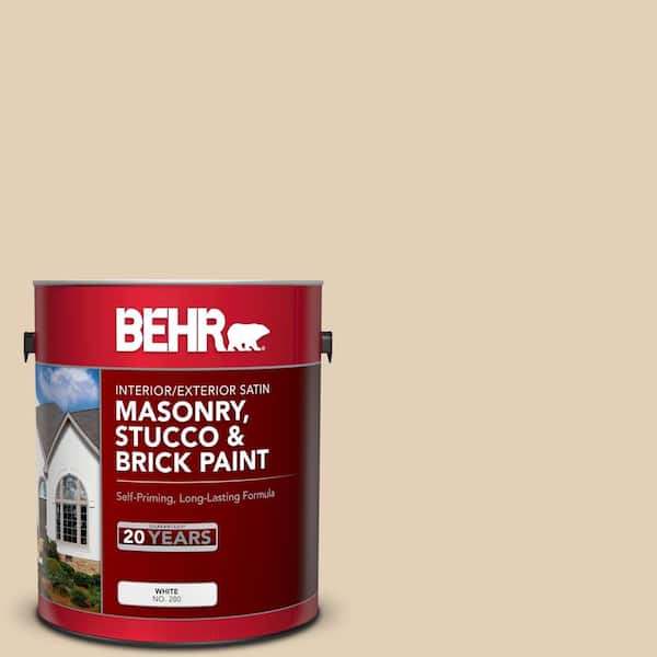 BEHR 1 gal. #N290-3 Comfy Beige Satin Interior/Exterior Masonry, Stucco and Brick Paint