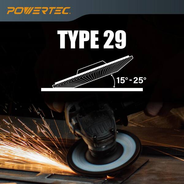 POWERTEC 4-1/2 in. x 7/8 in. Zirconia Flap Discs 40 Grit POWERTEC 4-1/2 in. x 7/8 in. Zirconia Flap Discs 40 Grit