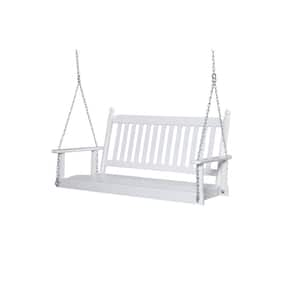 2-Person White Porch Swing