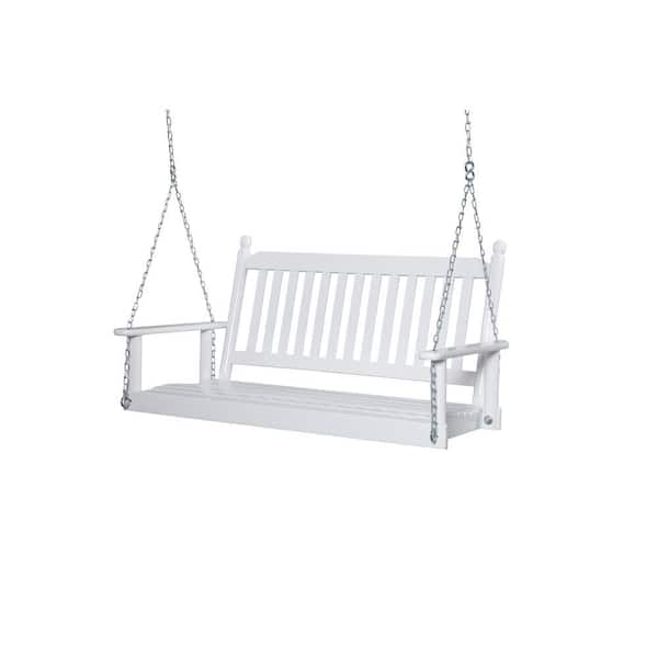 Unbranded 2-Person White Porch Swing