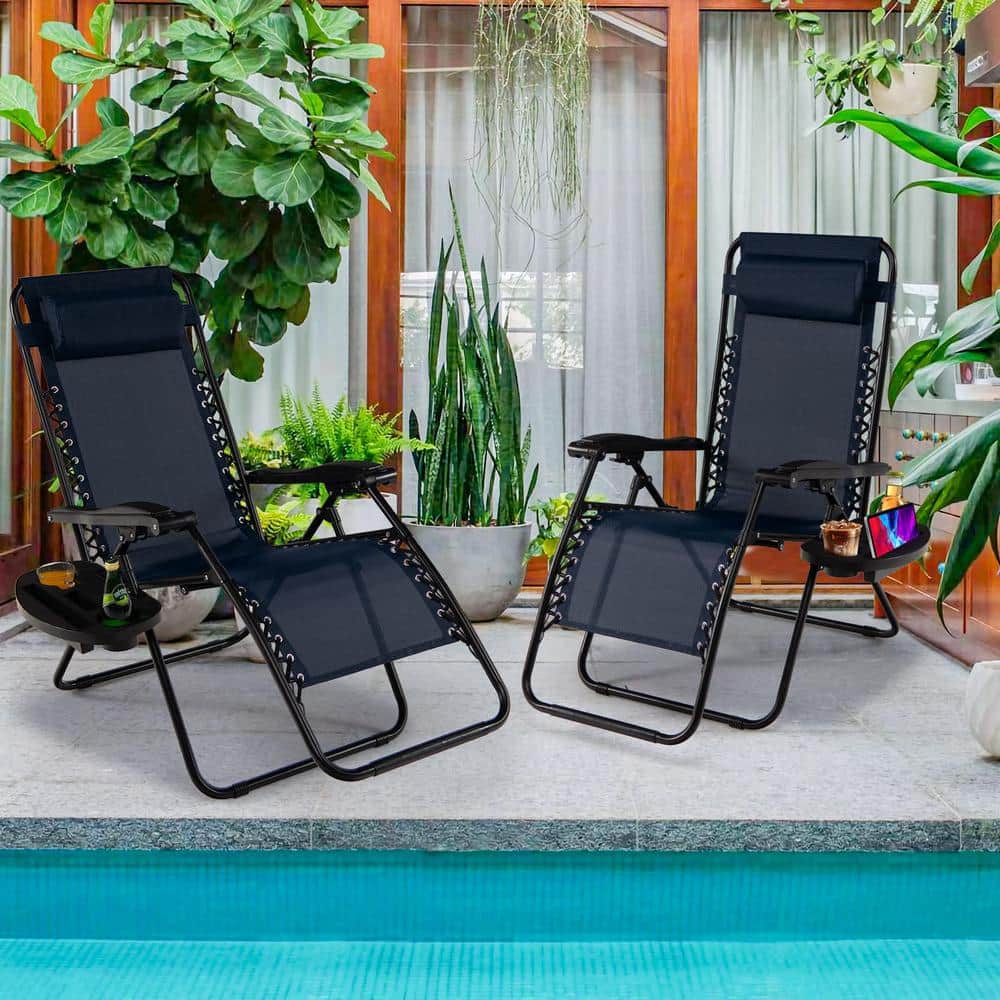 Alloy Steel Zero Gravity Adjustable Folding Reclining Outdoor Lounge Chair 