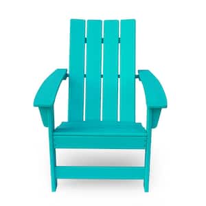 Panagiota Outdoor Resin Adirondack Chair in Blue (Set of 1)