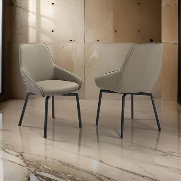 Set Of 2 Gray Faux Leather Metal Dining Chairs Set Of 2 Gray Faux Leather Metal Dining Chairs