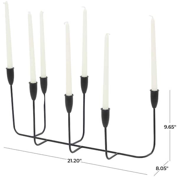 10 in. Black Metal Tapered 7 Plate Candelabra
