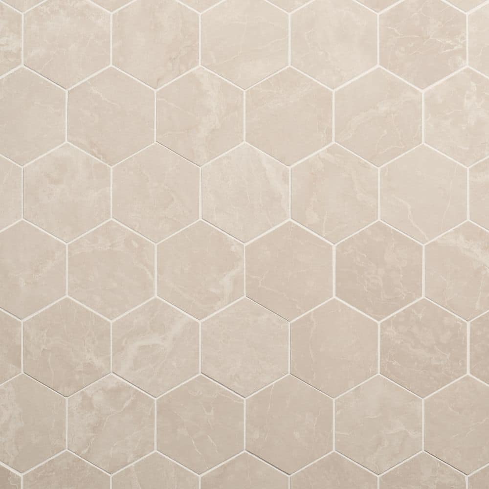 Botticino Extra Light Beige 12 in. x 12 in. Hexagon Polished Marble Mosaic Floor and Wall Tile (1 sq. ft. / Each) price history on PriceWatchPro