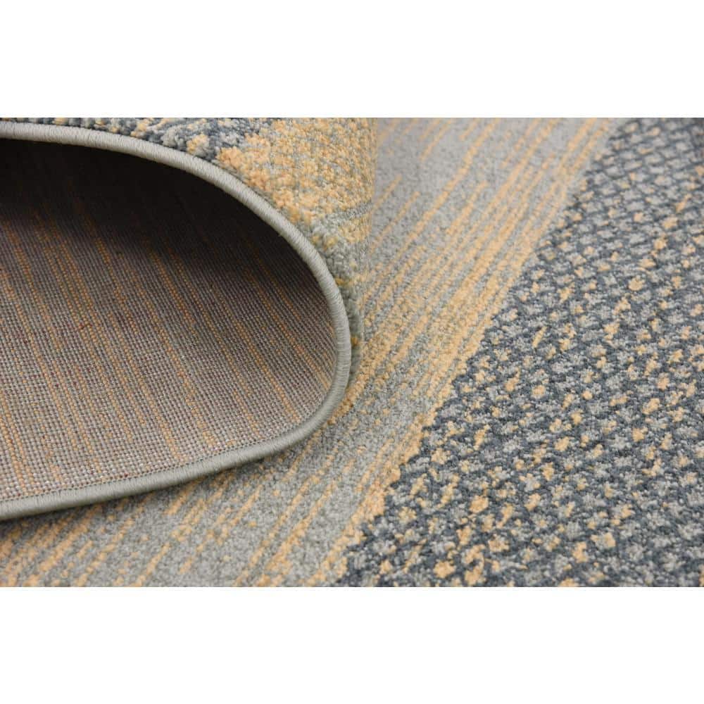 Modern Kashkuli Gabbeh 8'x10' Blue Stripe Polypropylene Area Rug