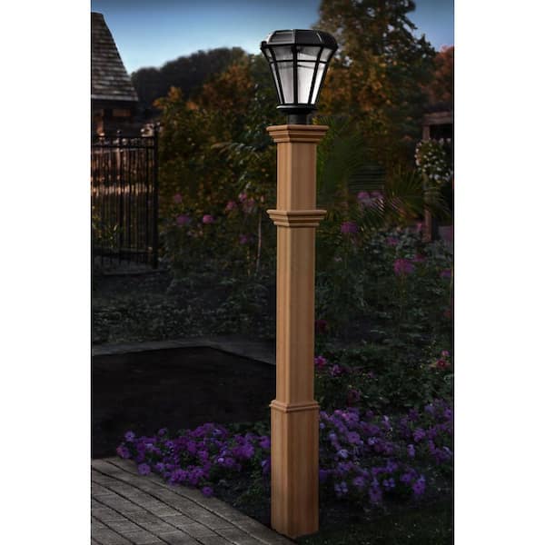 6"L x 6"W x 74"H Burton Embossed Vinyl Lamp Post, Brown, VA94431