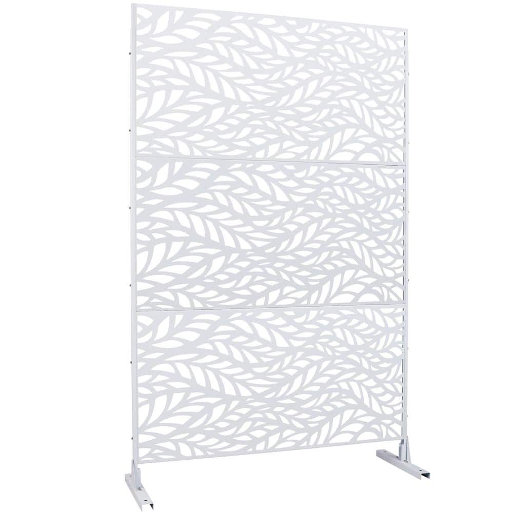 6.3 ft. H x 4 ft. W White Outdoor Privacy Panels Metal Garden Fence Panels 