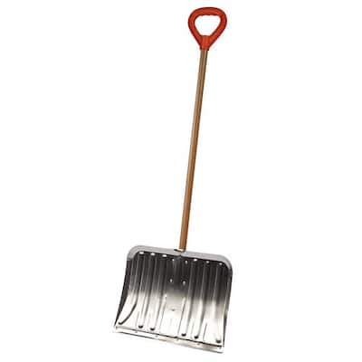 Bigfoot 48 in. Aluminum Blade Snow Shovel with Non-Stick Coating and Wooden Handle