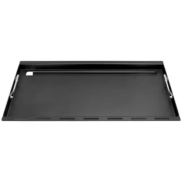 Full-Size Flat Top Griddle Insert Carbon Steel Black with Silicone Gloves Fits Genesis II 400 Series Gas Grill