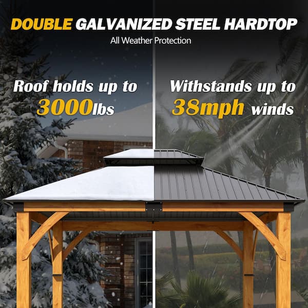 COVERONICS 11 ft. x 13 ft. Outdoor Spruce Wood Gazebo-Patio