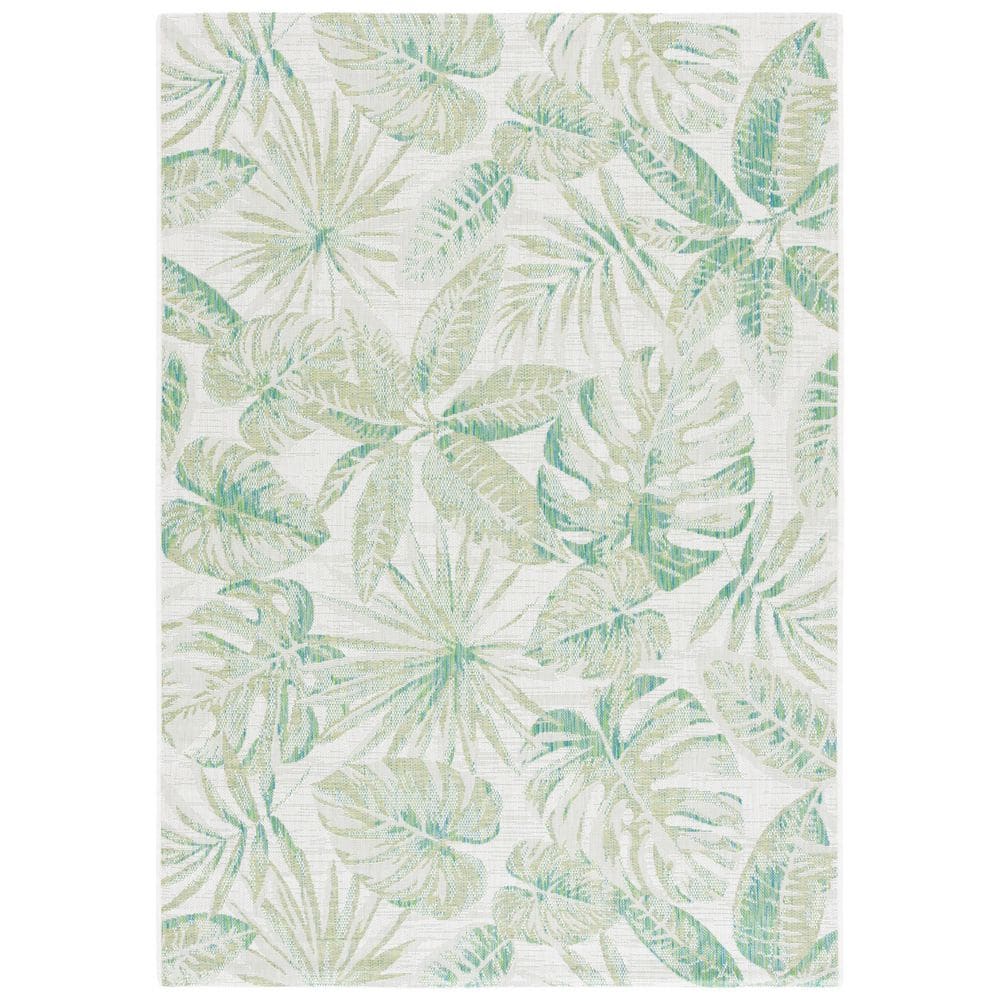 Courtyard Ivory/Green 5 ft. x 8 ft. Oversized Botanical Indoor/Outdoor Area Rug price history on PriceWatchPro