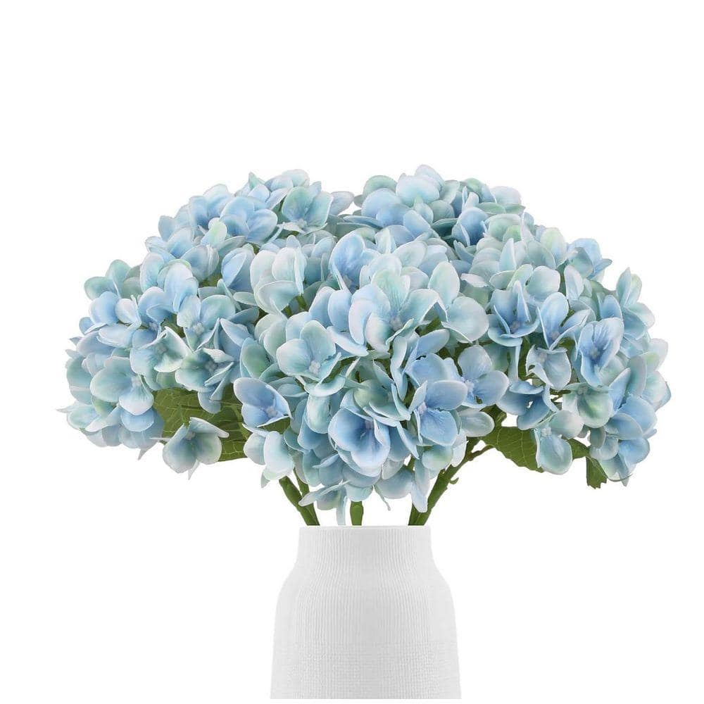 18 in. Blue Indoor/Outdoor Artificial Hydrangea CJF6T9QBBZ - The