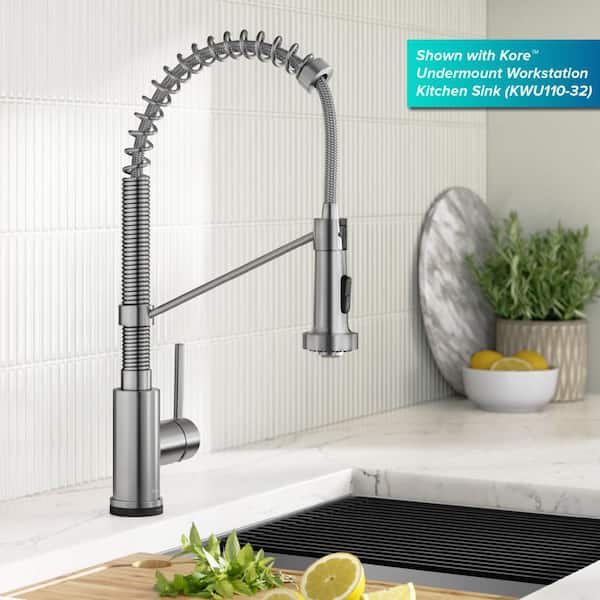 Bolden Commercial Style Touch Kitchen Faucet with Pull Down Sprayer in Spot-Free Stainless Steel
