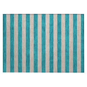 Chantille ACN530 Turquoise 1 ft. 8 in. x 2 ft. 6 in. Machine Washable Indoor/Outdoor Geometric Area Rug