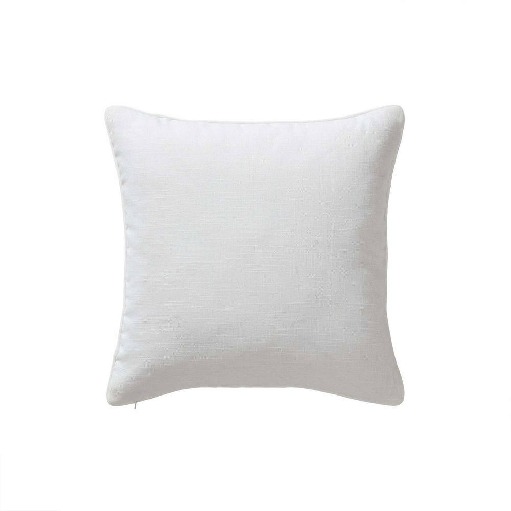 Golden Pineapples Embroidered White and Gold Square Throw Pillow