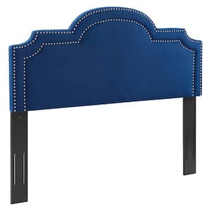 Belinda Performance 78.5in Velvet King/California King Headboard in Navy