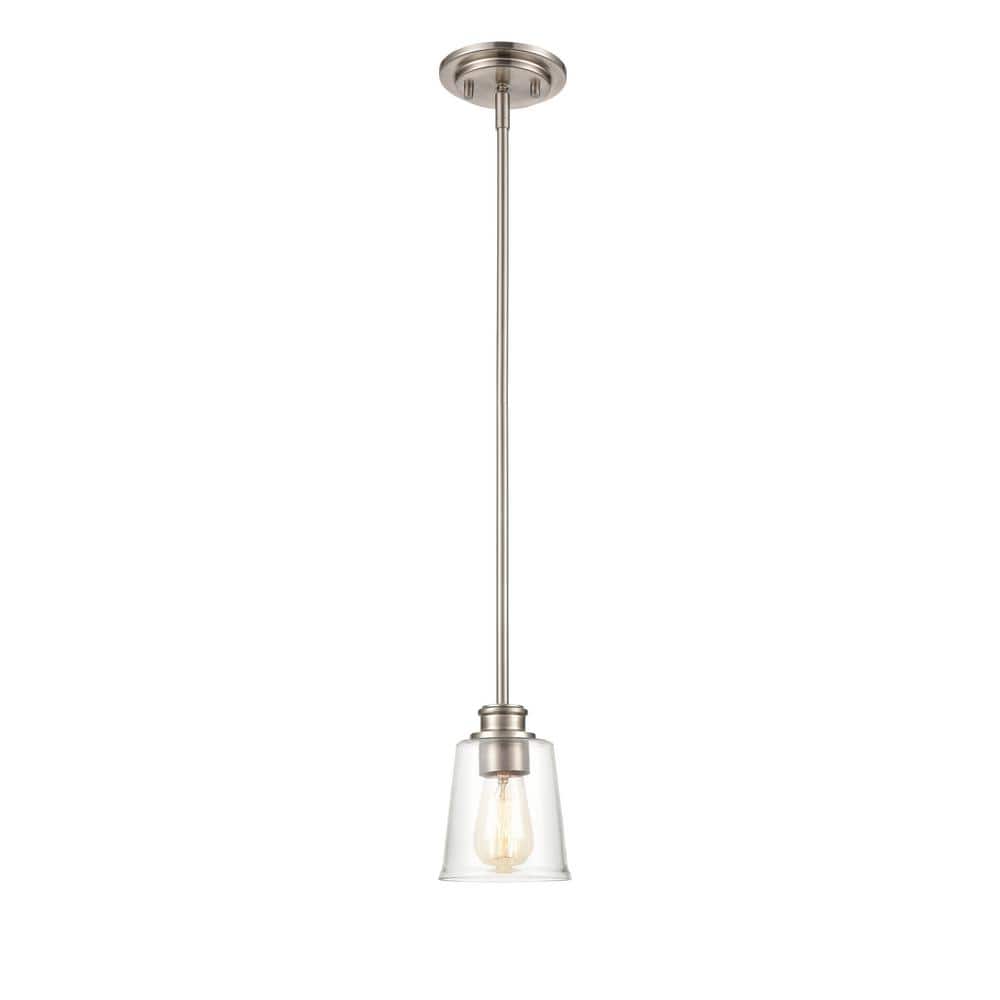 Forsyth 5" Brushed Nickel Glass Mini Pendant Light