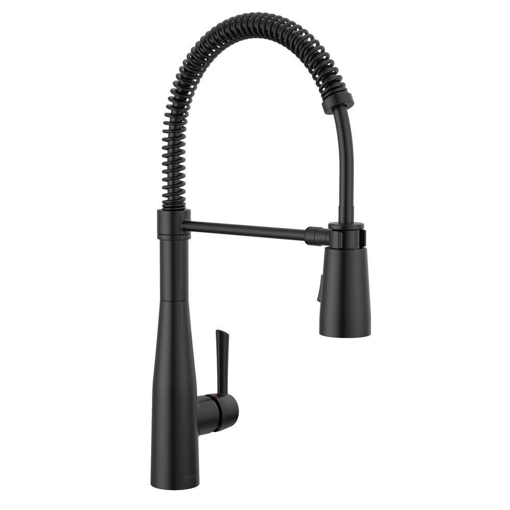 Matte Black Single-Handle Pull-Down Spring Kitchen Faucet