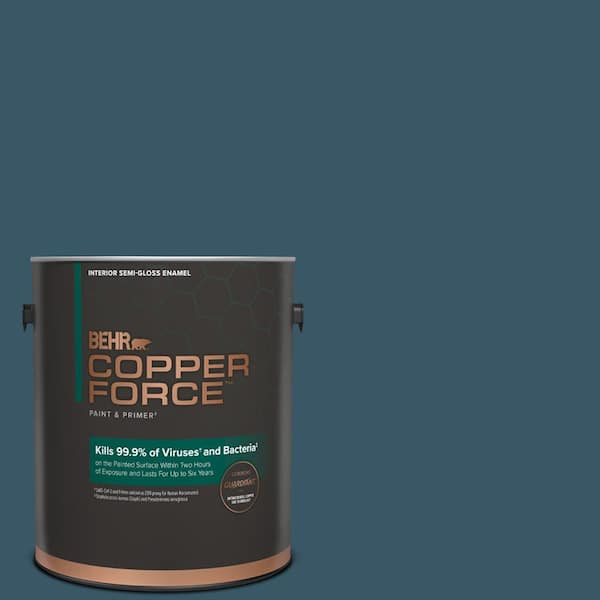 COPPER FORCE 1 gal. #S460-7 Deep Breath Semi-Gloss Enamel Virucidal and Antibacterial Interior Paint & Primer