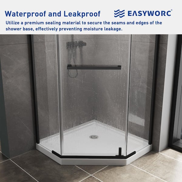 KPUY 36 in. L x 36 in. W Neo-Angle Corner Shower Pan Base with