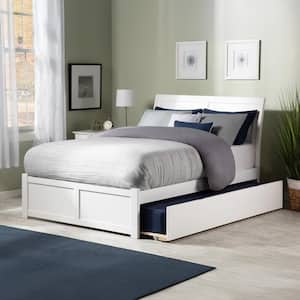 AFI Portland White Solid Wood Frame King Platform Bed with Footboard ...