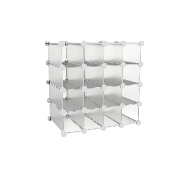 Metallic Metal 16 Cube Organizer, 16 Cube Wire Storage Shelves