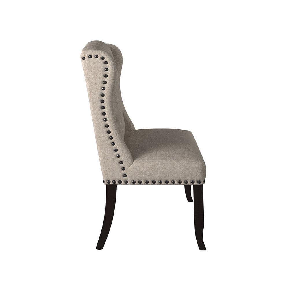 Elegant Transitional 48" White Linen-Like Love Seat Bench