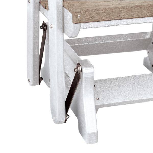 Amish Crafted Light Brown & White Poly Resin Outdoor Glider Chair