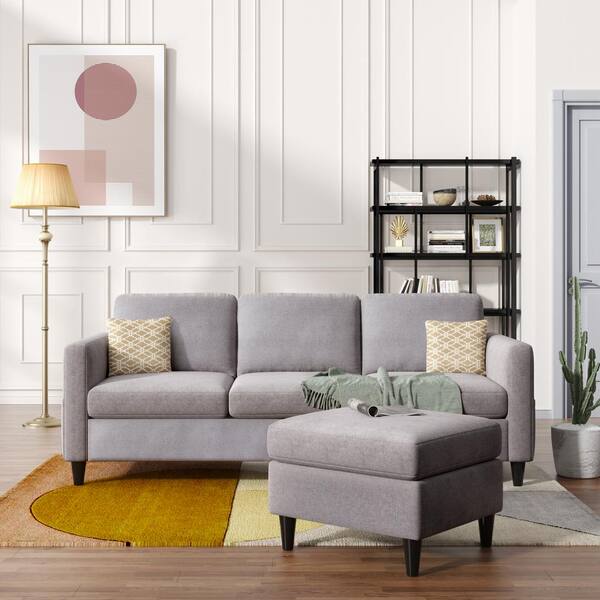 Details about   Home Life Upholstered Sofa Linen 3 Person Couch  Contemporary Pocket Coil 78" 