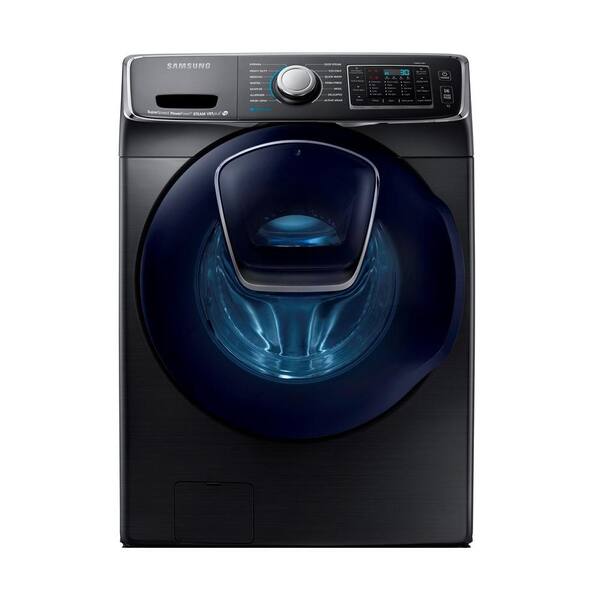 Samsung 5.0 cu. ft. High Efficiency Front Load Washer with Steam and AddWash Door in Black Stainless, ENERGY STAR