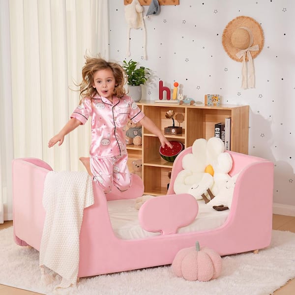 BOZTIY Toddler Floor Bed with Removable Safety Rails Kids Bed