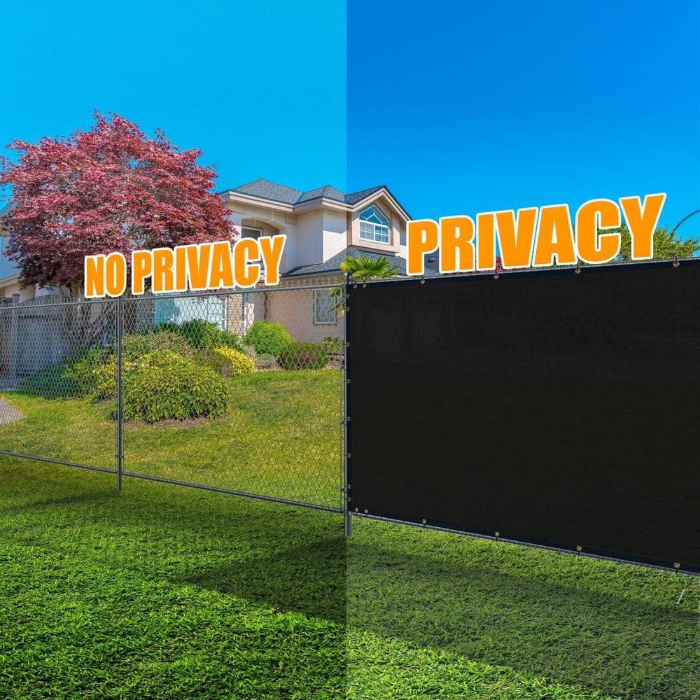 Amgo 4' x 10' Green Privacy Screen with Black Bindings and Grommets