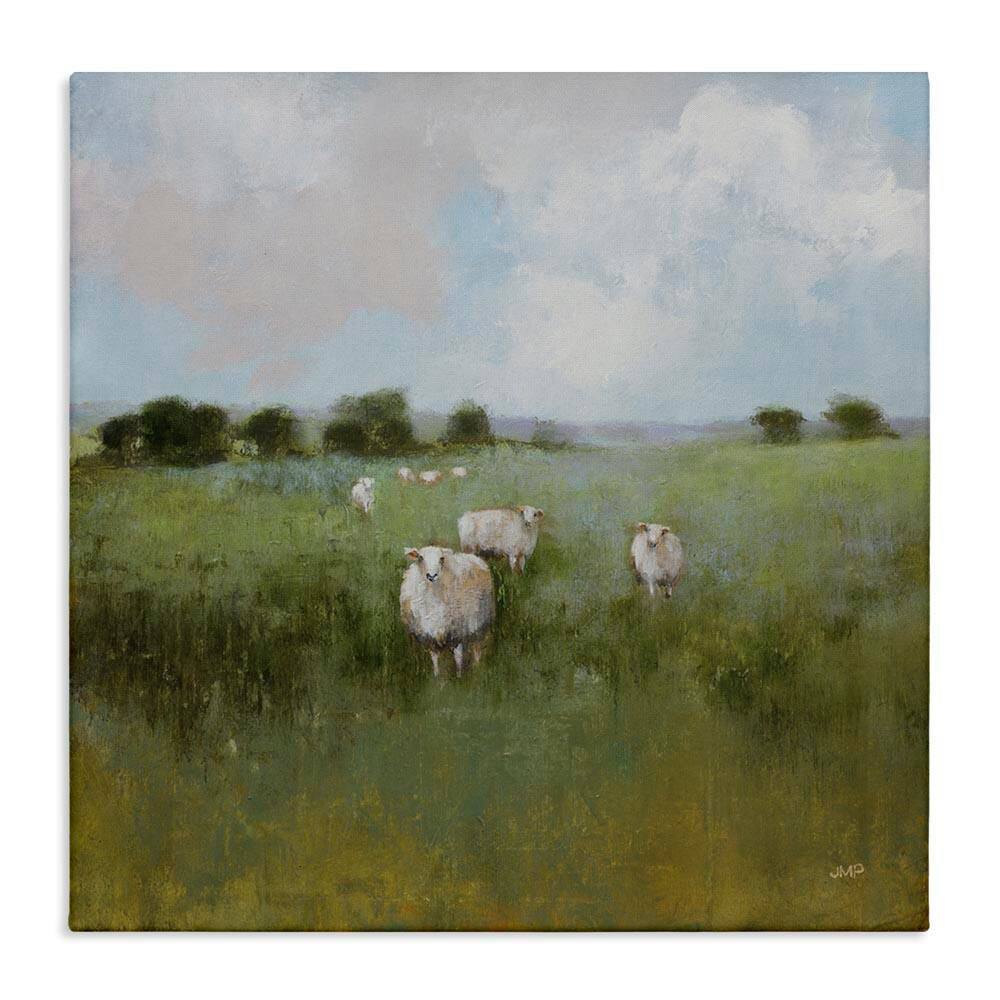 Quiet Pasture with Sheep by Julia Purinton Unframed Nature Graphic Art Print 24 in. x 24 in. price history on PriceWatchPro