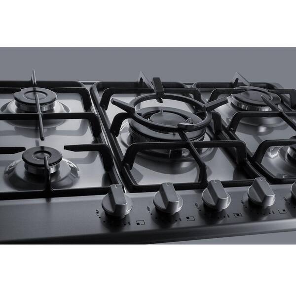27 in. Gas Cooktop in Stainless Steel with 5 Burners including Power Burner