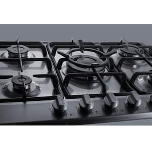27 in. Gas Cooktop in Stainless Steel with 5 Burners Including Power Burner