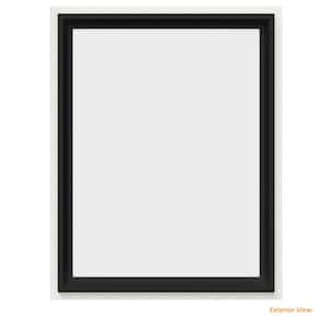30 in. x 36 in. V-2500 Series Bronze Exterior/White Interior FiniShield Vinyl Picture Window w/ Low-E 366 Glass