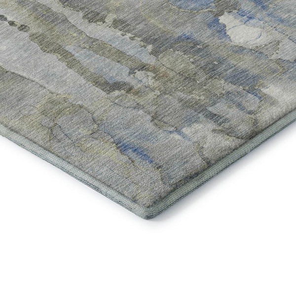 Mayfield Premium Machine Washable Abstract AMF2120 Sky 2 ft. x 7 ft. Runner Rug