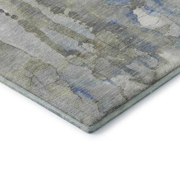 Mayfield Premium Machine Washable Abstract AMF2120 Sky 3 ft. x 5 ft. Area Rug