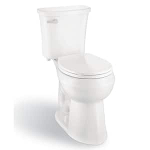 Power Flush 2-Piece 1.28 Gallons Per Flush GPF Single Flush Round Toilet in White with Slow-Close Seat Included