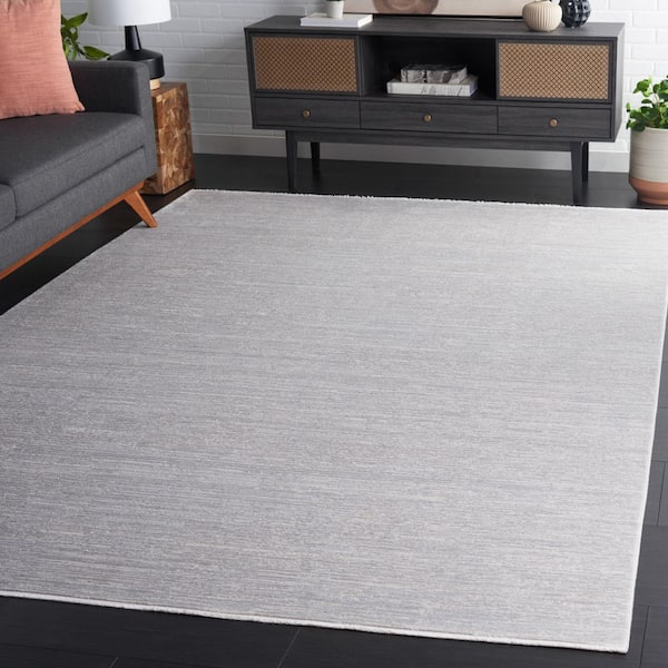 Signature 9 ft. x 12 ft. Gray/Light Gray Solid Area Rug