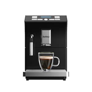 2- Cup Fully Automatic Black Stainless Steel Espresso Machine with Milk Frother